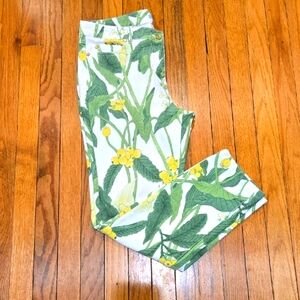 J. McLAUGHLIN ▪︎ Women's Green Leaf Print Jeans, Size 14, EUC